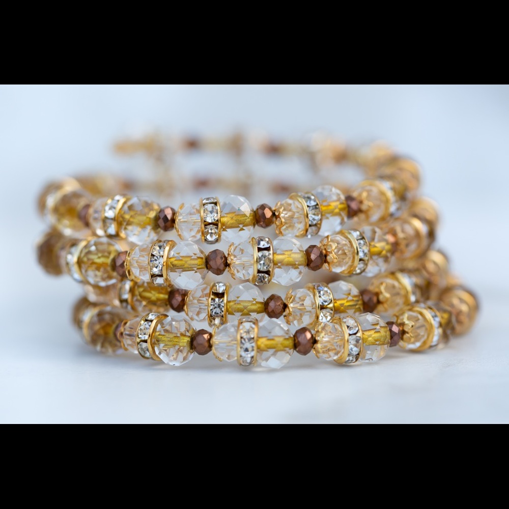 Rondelle wire wrap bracelet